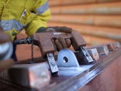 Ndt,Technician,Wearing,Safety,Glove,Spraying,Black,Paint,While,Conducting